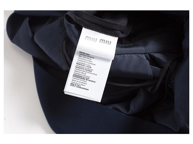 Miu Miu, Vestido plisado y drapeado Negro Azul - vista 6