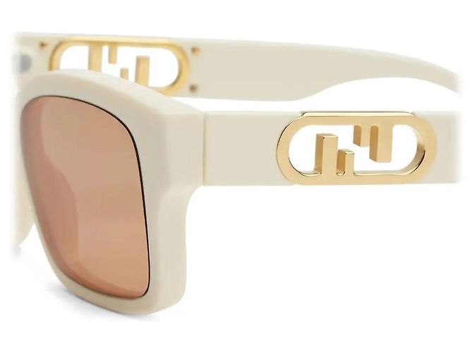 Fendi - O'Lock - Rectangular Sunglasses - White - Eggshell - view 10