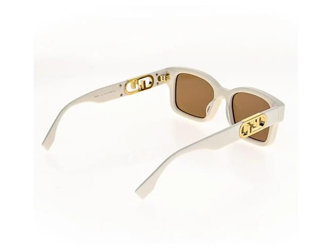 Fendi - O'Lock - Rectangular Sunglasses - White - Eggshell - view 4