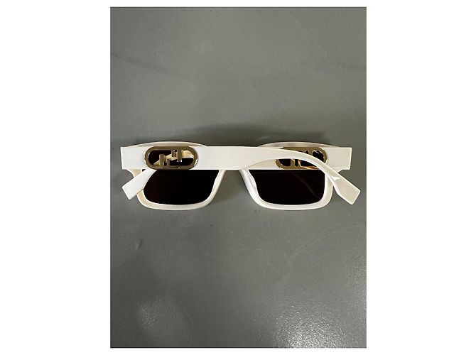Fendi - O'Lock - Rectangular Sunglasses - White - Eggshell - view 8