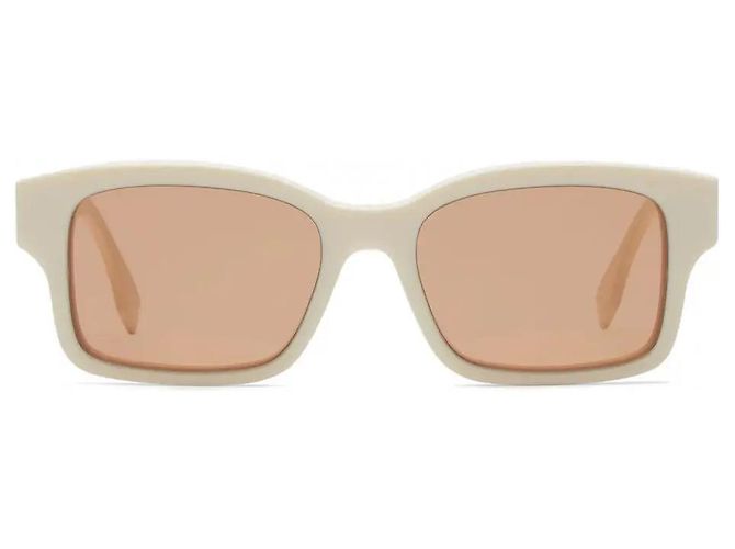 Fendi - O'Lock - Rectangular Sunglasses - White - Eggshell - view 9