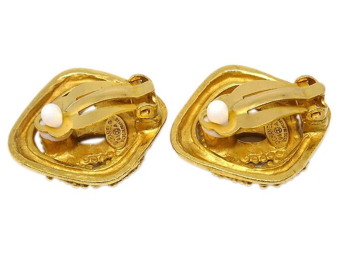 Chanel CC Rhombus Clip-On Metal D'oro - vista 3