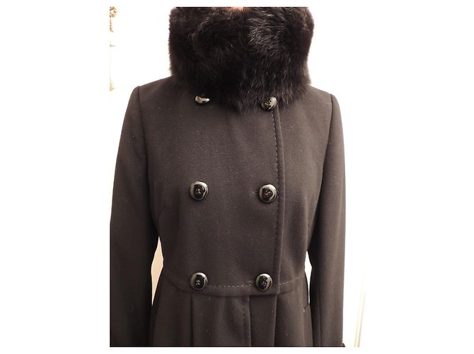 Max Mara Stunning Russian collar fox coat Size 38 Black - view 2