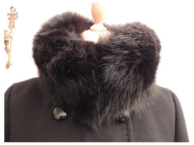 Max Mara Stunning Russian collar fox coat Size 38 Black - view 5