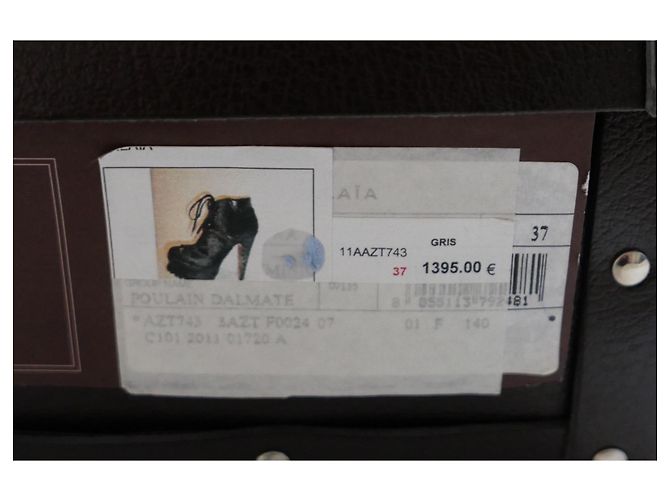 Botines de plataforma de piel de ternera leopardo Alaïa Castaño Gris - vista 10