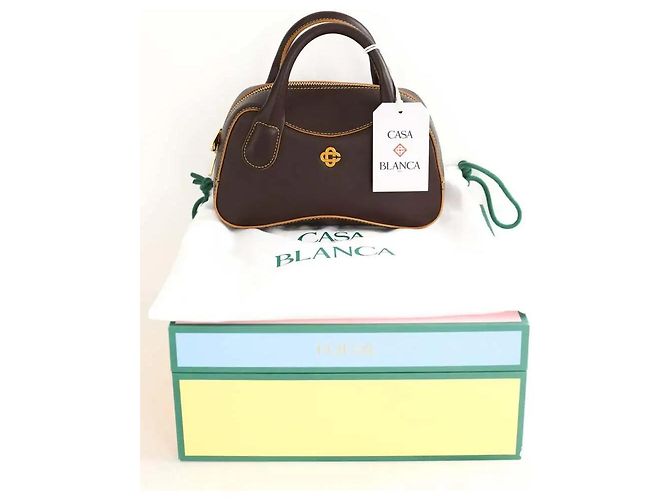 Casablanca Mini sac en cuir marron - vue 6