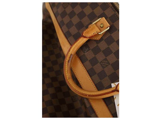 Louis Vuitton Borsa da viaggio Cruiser in pelle marrone - vista 8