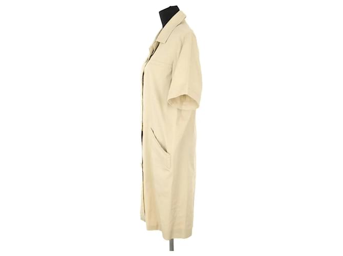 Saint Laurent Vestido de algodón beige - vista 5