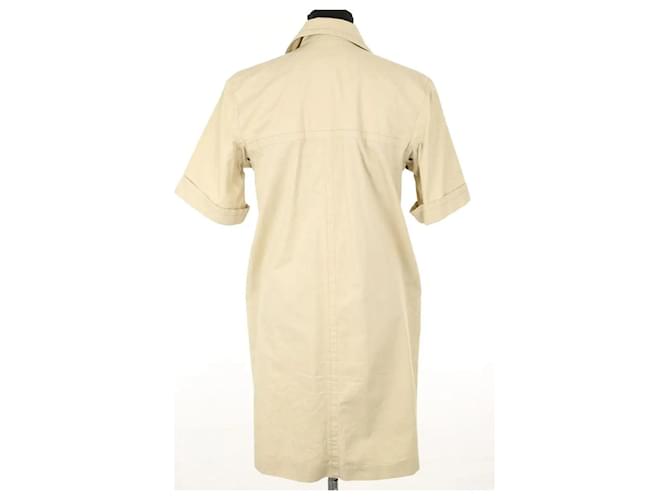 Saint Laurent Vestido de algodón beige - vista 6