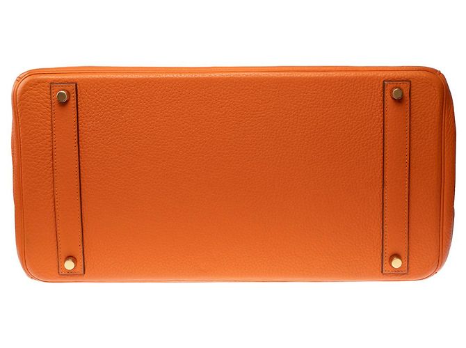 Hermès Borsa HERMES Birkin 40 in Pelle Arancione - 103115 - vista 11