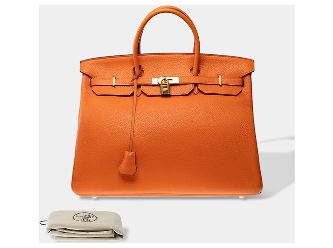 Hermès Borsa HERMES Birkin 40 in Pelle Arancione - 103115 - vista 2