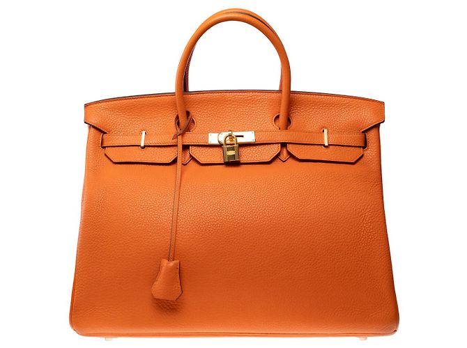 Hermès Borsa HERMES Birkin 40 in Pelle Arancione - 103115 - vista 3