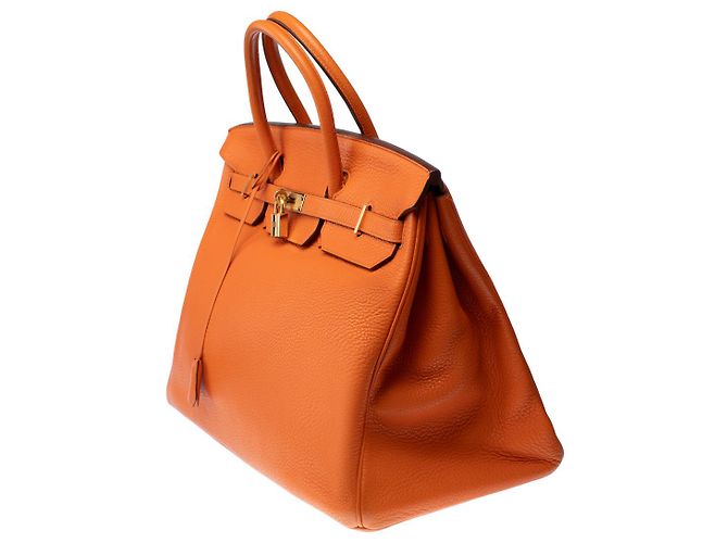 Hermès Borsa HERMES Birkin 40 in Pelle Arancione - 103115 - vista 5