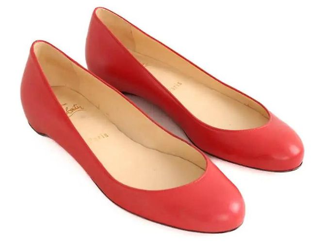 Christian Louboutin Bailarinas de cuero rojas - vista 3