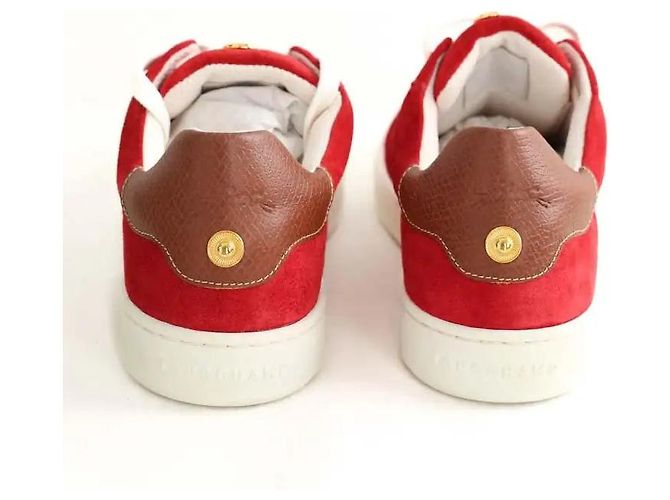 Sneaker Longchamp in camoscio rosso - vista 2