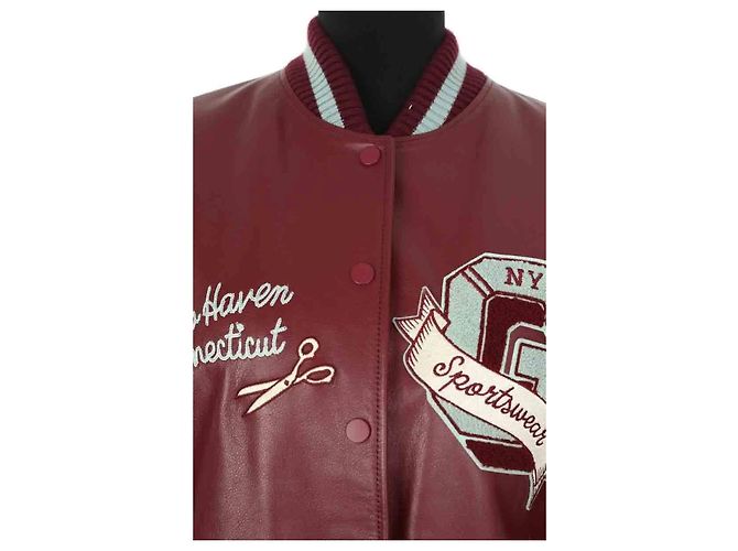 Autre Marque Bordeaux Lederjacke - Ansicht 2