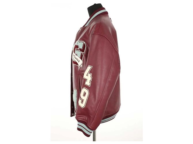 Autre Marque Bordeaux Lederjacke - Ansicht 3