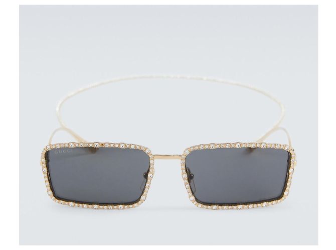 Gucci GG1568S Occhiali da sole in metallo e strass D'oro - vista 2