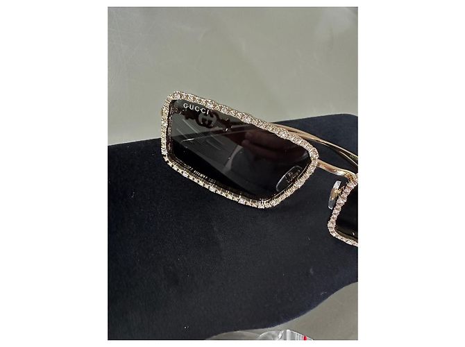 Gucci GG1568S Occhiali da sole in metallo e strass D'oro - vista 4