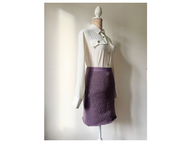 Falda Bottega Veneta de lana y cachemira lavanda - vista 2