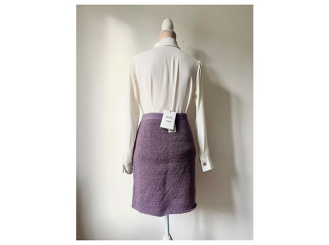 Falda Bottega Veneta de lana y cachemira lavanda - vista 3