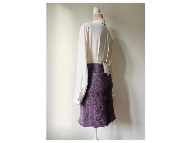 Falda Bottega Veneta de lana y cachemira lavanda - vista 4