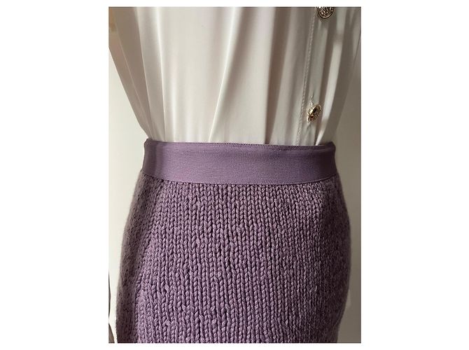 Falda Bottega Veneta de lana y cachemira lavanda - vista 5