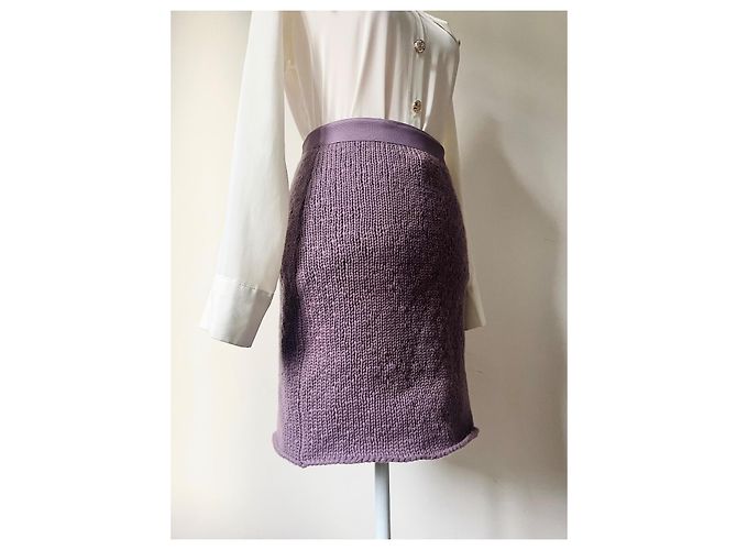 Falda Bottega Veneta de lana y cachemira lavanda - vista 6