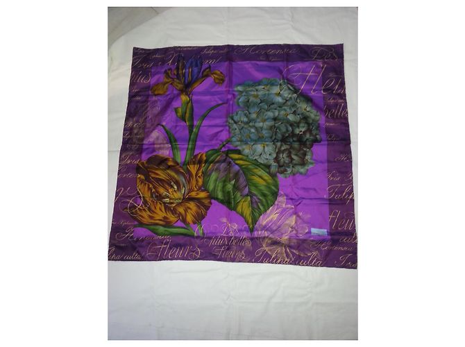 Sciarpa di seta Gianfranco Ferre Vintage con motivo floreale 90x90 cm Multicolore - vista 2