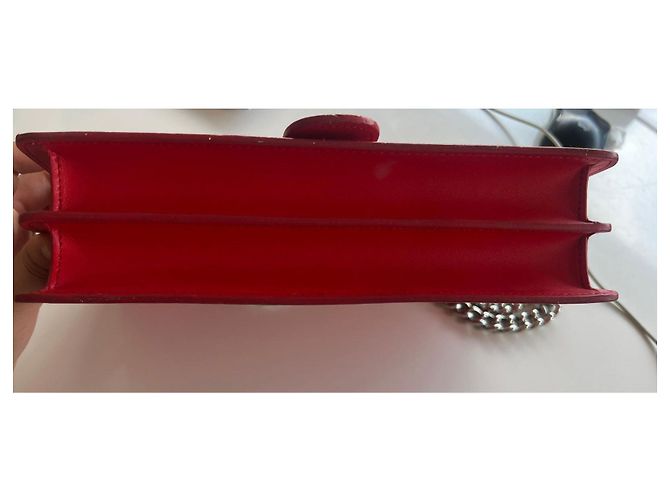 Borsa Pinko Love in pelle di vitello rossa e camoscio Rosso - vista 5