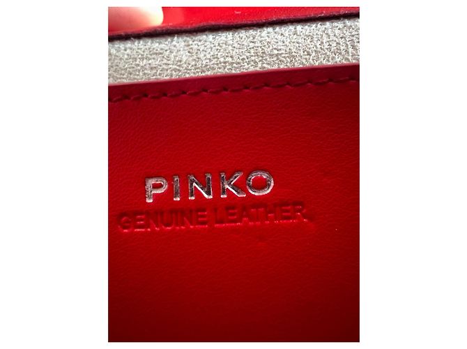 Borsa Pinko Love in pelle di vitello rossa e camoscio Rosso - vista 6