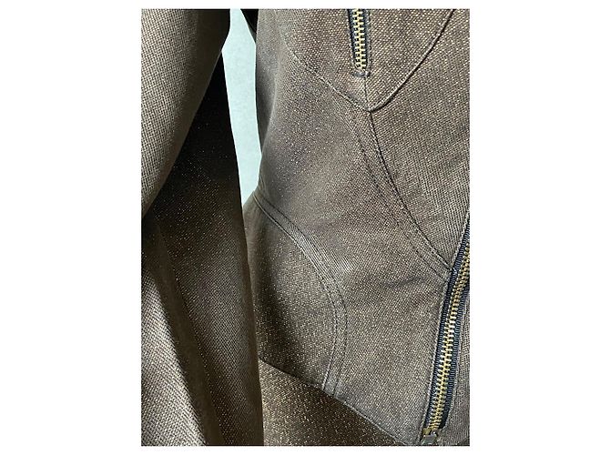 Terno e Saia Thierry Mugler Marrom Dourado Lurex Algodão - vista 4