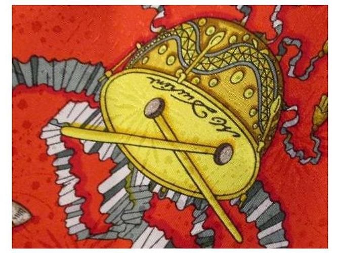 Hermès Sciarpa in seta Le Feste del Re Sole Rossa Rosso - vista 5