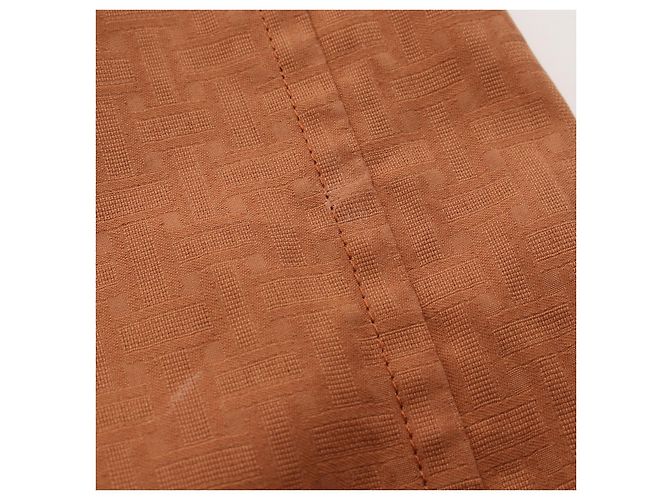 Hermès Vestido corto Bohemian Hermes Vestido de algodón 40 Castaño - vista 6