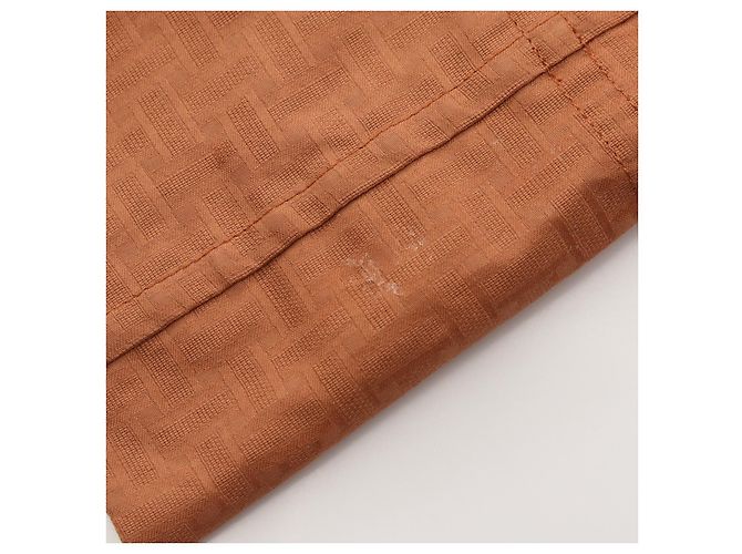 Hermès Vestido corto Bohemian Hermes Vestido de algodón 40 Castaño - vista 7