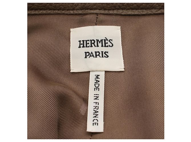 Pantalones de piel de ciervo Hermès Castaño - vista 3
