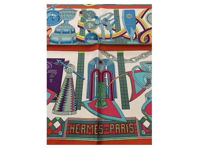 Sciarpa di seta Hermès Trofei 90x90 cm Multicolore - vista 6