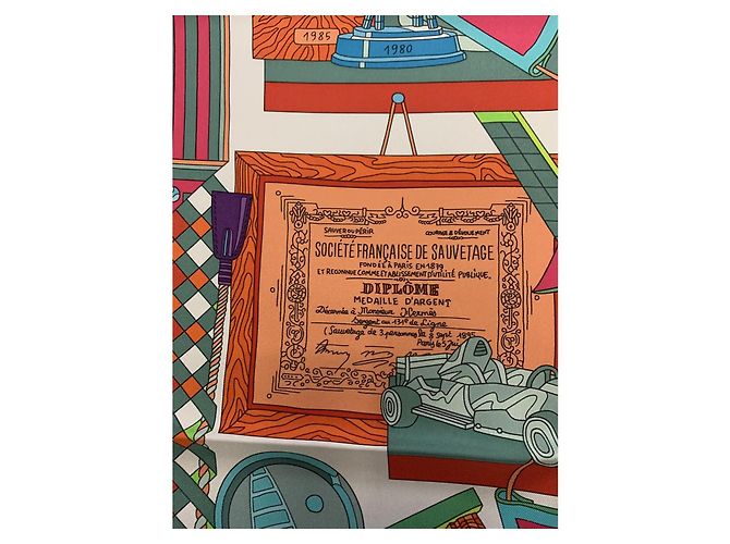 Sciarpa di seta Hermès Trofei 90x90 cm Multicolore - vista 7