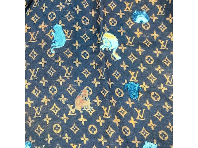 Sciarpa Grande Louis Vuitton in Lana e Seta Marrone Arancione - vista 6