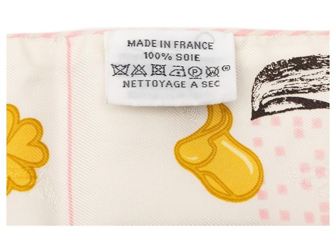 Hermès Twilly Garde Robe Pop Schal Weiß Mehrfarben - Ansicht 4