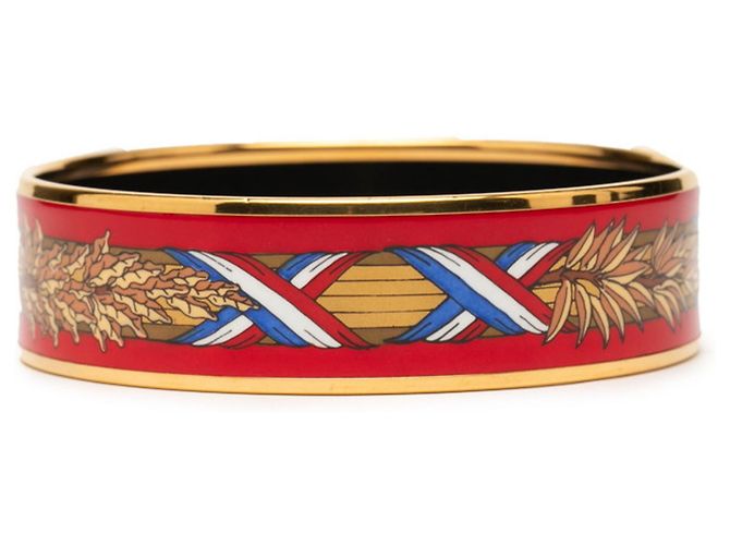 Pulsera de encanto de esmalte cloisonné GM de Hermès Roja Multicolor Dorado - vista 3
