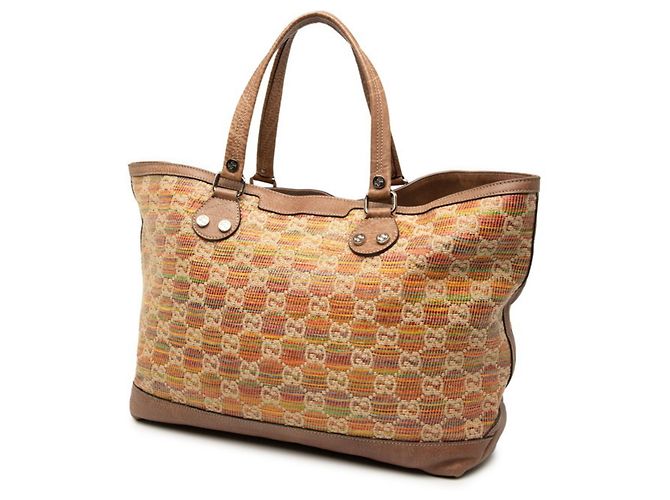 Borsa tote Gucci Paglia GG Sunset Marrone Multicolore - vista 2