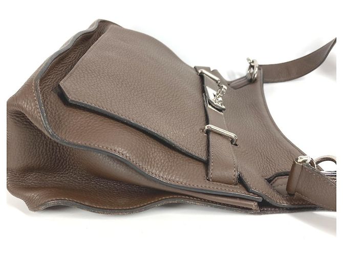 Jypsiere Borsa a tracolla Hermès Jypsière 34 con pattina Marrone scuro - vista 3