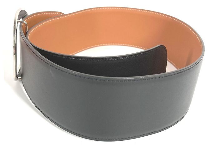 Hermès Breite schwarze Leder-Gürtel HERMES - Ansicht 2