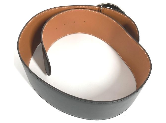 Hermès Breite schwarze Leder-Gürtel HERMES - Ansicht 4