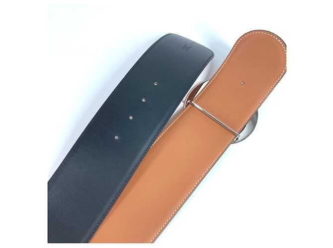 Hermès Breite schwarze Leder-Gürtel HERMES - Ansicht 8
