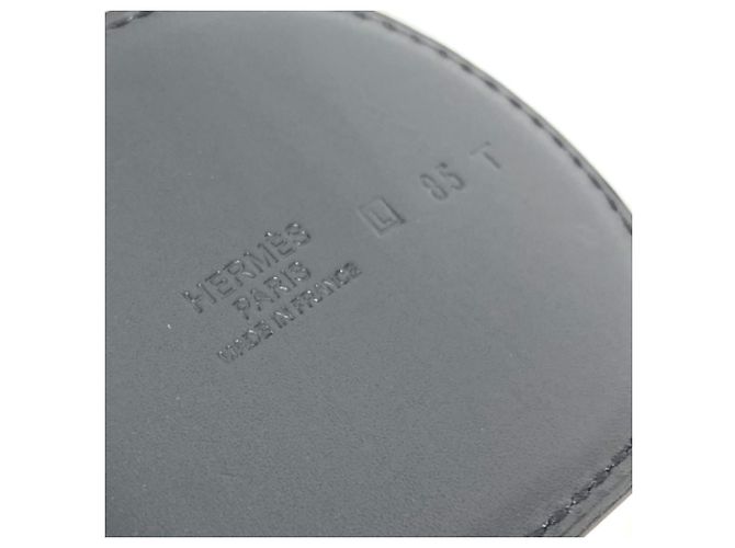 Hermès Breite schwarze Leder-Gürtel HERMES - Ansicht 9