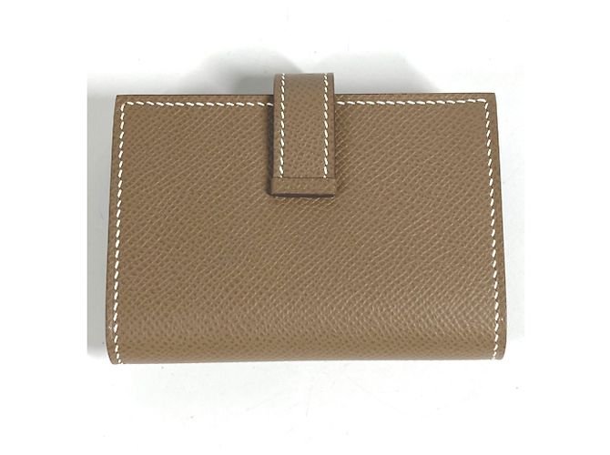Tarjetero bifold H Logo Bearn de Hermès Beige Gris pardo - vista 2