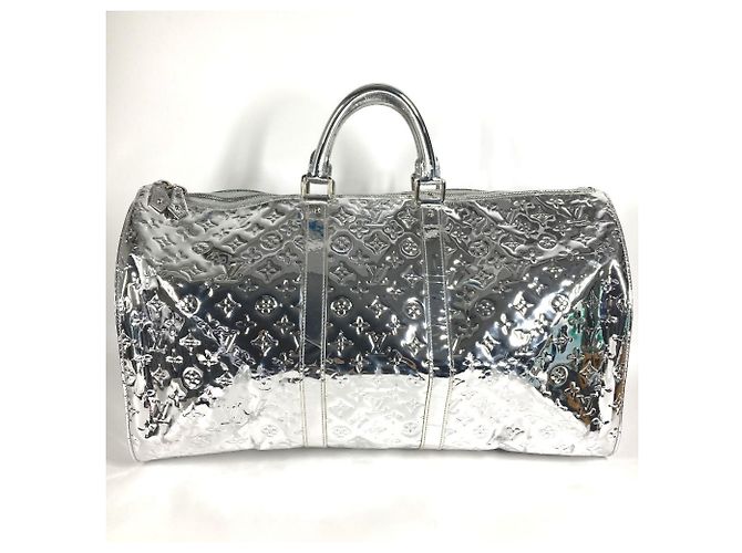 Borsa Boston Keepall 55 Miroir Monogram Louis Vuitton Argento - vista 4