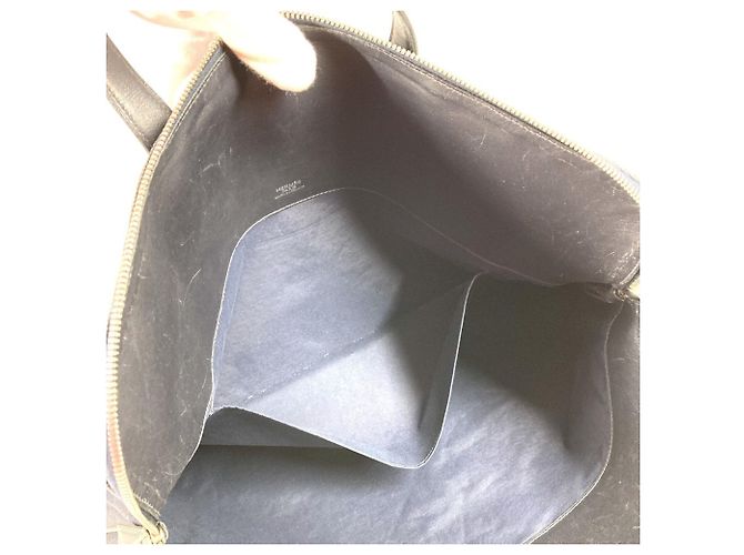 Borsa a mano Hermès Big Bag Boston Sac Evo GM Nero Blu navy - vista 13